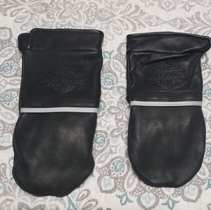 Womens Harley Davidson Leather Fingerless Gloves w/Covers